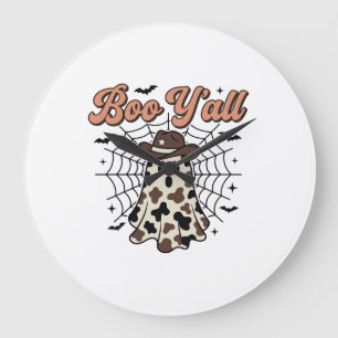 Grande Horloge Ronde Conception de fantôme occidental Halloween Boo Yal