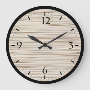 Grande Horloge Ronde Conception de lignes brunes abstraites mignonnes