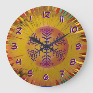 Grande Horloge Ronde Conception de l'ornement Retourner le temps en arr