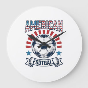 Grande Horloge Ronde Conception de maillot de football américain vintag