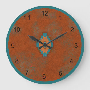 Grande Horloge Ronde Conception de Mesa Géométrique des Canyons du Sud-