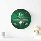 Grande Horloge Ronde Conception de monogramme de golf sur mesure (Maison)