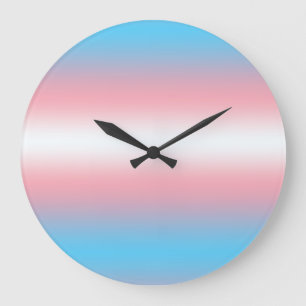 Grande Horloge Ronde Conception de motif de drapeau de fierté transgenr