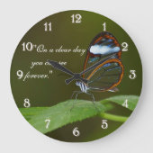 Grande Horloge Ronde Conception de papillon de Glasswing "temps clair" (Recto)