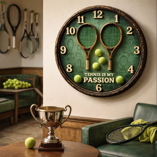Grande Horloge Ronde Conception de passion de tennis vintage