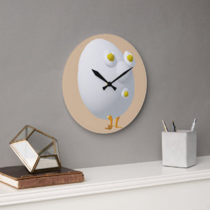Grande Horloge Ronde Conception de personnage d'œuf fantaisiste RG & RA