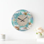 Grande Horloge Ronde Conception de plage tropicale (Maison)