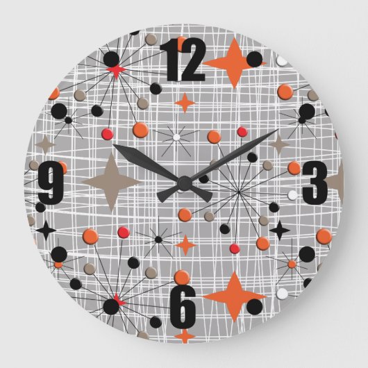 Grande Horloge Ronde Conception de Retro Atomic (Recto)