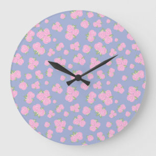 Grande Horloge Ronde Conception de rose antique romantique