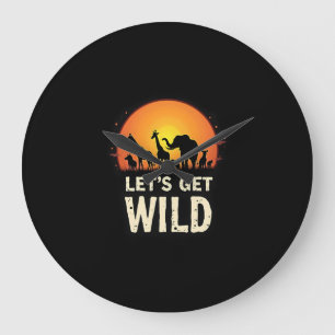 Grande Horloge Ronde Conception de safari cool pour hommes femmes enfan