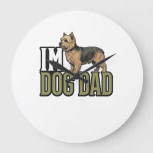 Grande Horloge Ronde Conception de t-shirt avec gravure de terrier pour
