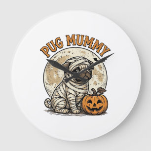Grande Horloge Ronde Conception de T-shirt de chien vintage Halloween M