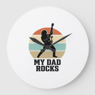 Grande Horloge Ronde Conception de T-shirt de guitare vintage de couche