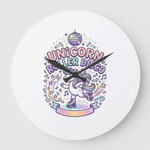 Grande Horloge Ronde Conception de T-Shirt Graphique de Roller Disco Li