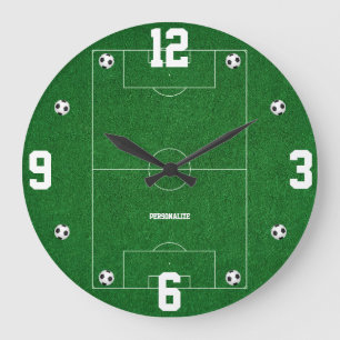 Grande Horloge Ronde Conception de terrain de football Décoration pour 