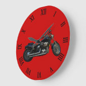 Grande Horloge Ronde Conception de transport de motard (Angle)