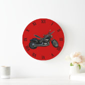 Grande Horloge Ronde Conception de transport de motard (Maison)