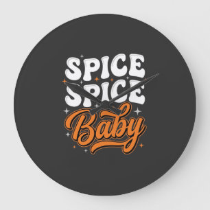 Grande Horloge Ronde Conception de typographie rétro Halloween Spice Sp