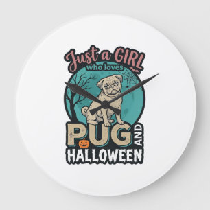 Grande Horloge Ronde Conception de vecteur vintage de fille de Hallowee