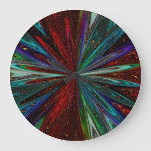 Grande Horloge Ronde Conception d'éclatement d'étoile colorée