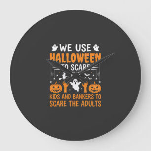 Grande Horloge Ronde Conception d'Halloween pour enfants banquiers adul