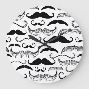 Grande Horloge Ronde Conception drôle de moustache