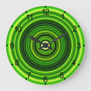 Grande Horloge Ronde Conception du cercle de mandala vert géomagnétique