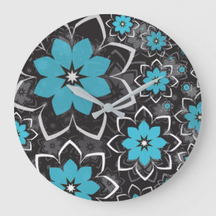 Grande Horloge Ronde Conception Florale 14