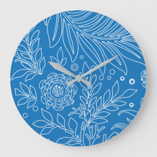 Grande Horloge Ronde Conception Florale 32