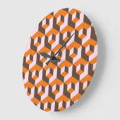 Grande Horloge Ronde Conception géométrique Abstraite et transparente. (Angle)