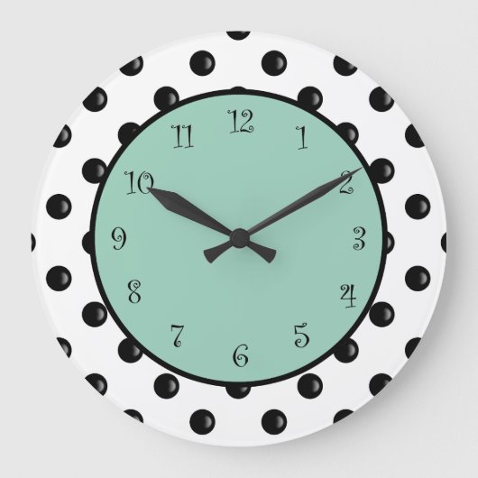 Grande Horloge Ronde Conception moderne de Polka Dot (Recto)