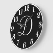 Grande Horloge Ronde Conception monographique personnalisée en noir et (Angle)