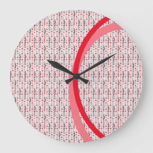 Grande Horloge Ronde Conception romantique Flèche, Cœur & Amour