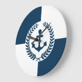 Grande Horloge Ronde Conception sur le thème nautique (Angle)