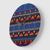 Grande Horloge Ronde Conception Tribale : Motif multifonctionnel sans f (Angle)