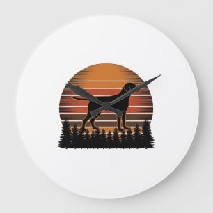 Grande Horloge Ronde Conception vectorielle de chien de chasse vintage