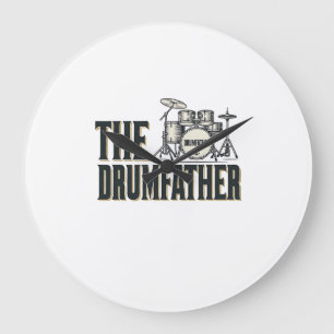 Grande Horloge Ronde Conception vectorielle de citation de batteur Drum