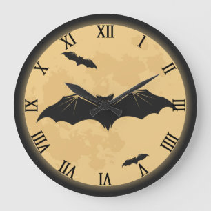 Grande Horloge Ronde Conception vintage de silhouette de Halloween