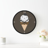 Grande Horloge Ronde Cône de crème glacée blanche (Maison)