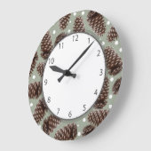 Grande Horloge Ronde Cônes de pin (Angle)