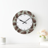 Grande Horloge Ronde Cônes de pin (Maison)