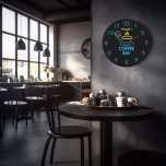 Grande Horloge Ronde Connexion Neon Café-Bar personnalisé<br><div class="desc">Personnalisable à vos spécificités. Veuillez noter qu'il ne s'agit pas d'un véritable panneau néon qui s'allume.</div>