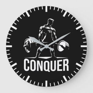 Grande Horloge Ronde CONQUER - Gymnase Motivationnelle, entraînement ph