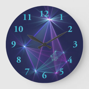 Grande Horloge Ronde Constellation, Art Fractal Abstrait Imaginaire