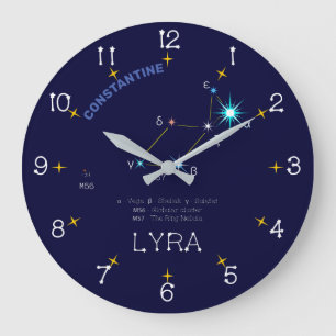 Grande Horloge Ronde Constellation de l'hémisphère Nord Lyra