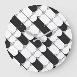 Grande Horloge Ronde Construction Abstraite (tuiles)