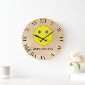 Grande Horloge Ronde Continuez à sourire (Maison)