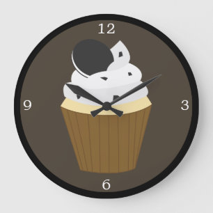 Grande Horloge Ronde Cookies et Cupcake à la crème