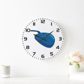 Grande Horloge Ronde Cool Blue Computer Mouse Tech