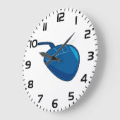 Grande Horloge Ronde Cool Blue Computer Mouse Tech (Angle)